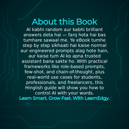 Text about a book on controlling AI with prompts on a dark background